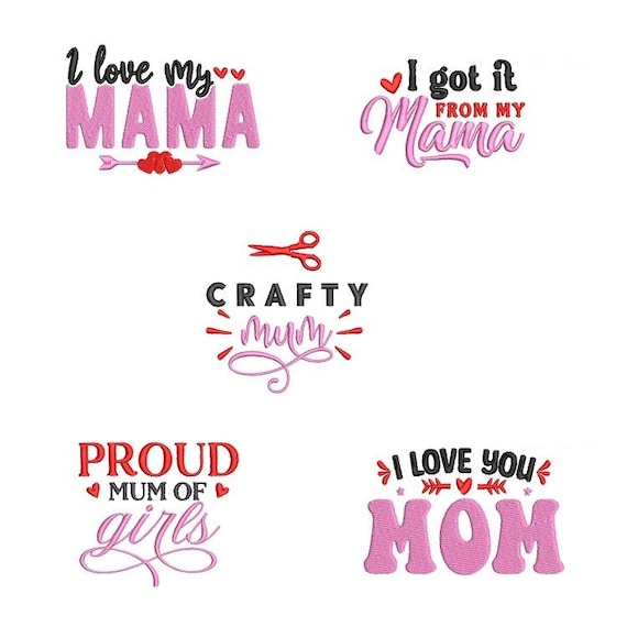 Mama set Machine embroidery designs set - Instant download files