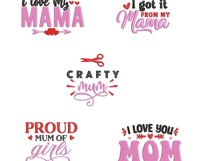 Mama set Machine embroidery designs set - Instant download files