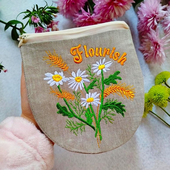 ITH Daisy love purse Machine embroidery design - Instant download file