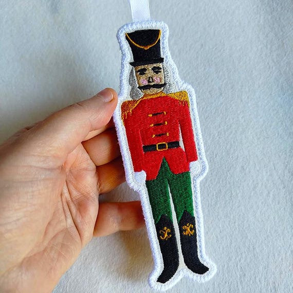 ITH Nutcracker flat ornament Machine embroidery design - Instant download file