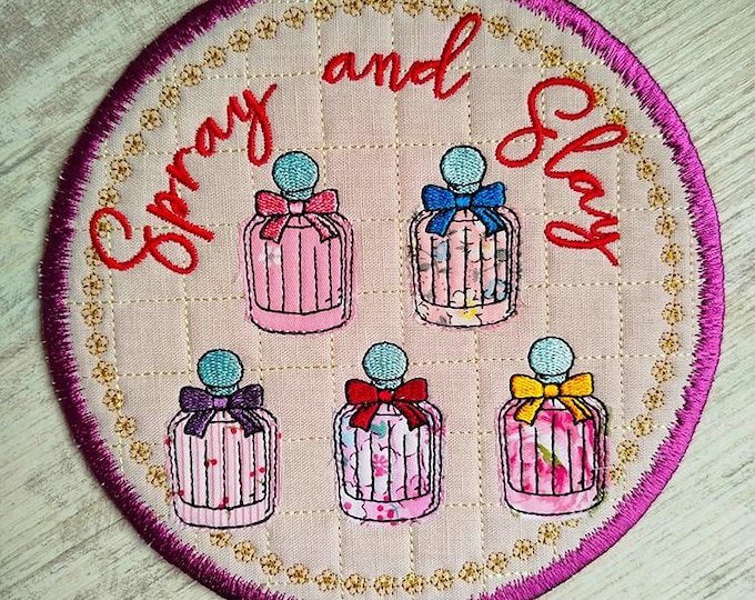 ITH Spray and slay coaster Machine  embroidery design - Instant download file