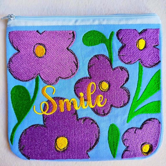 ITH  Purse with the smile Machine embroidery design - Instant download file