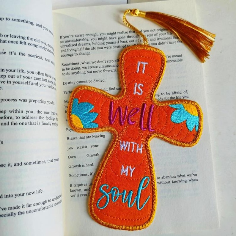 ITH It is Well With My Soul Bookmark Machine Embroidery Design ...