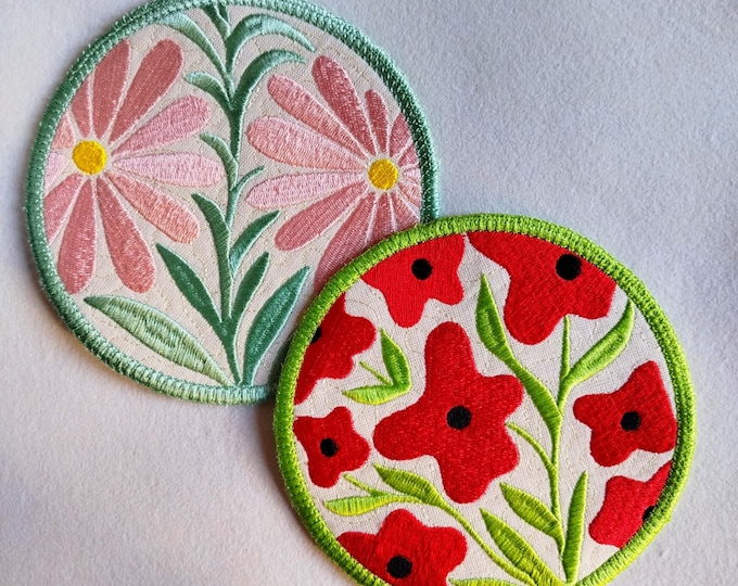 ITH Tender love coasters Machine embroidery design - Instant download file