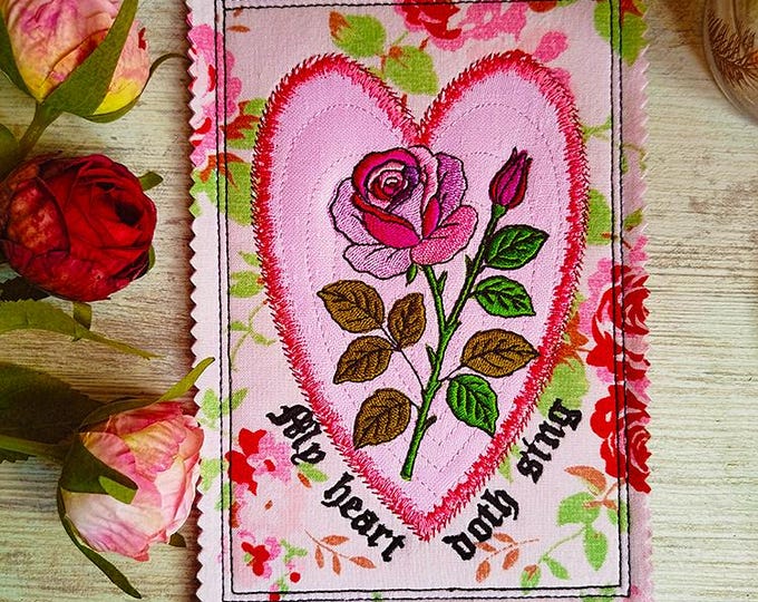 ITH My heart doth sing card Machine embroidery design-Instant download file