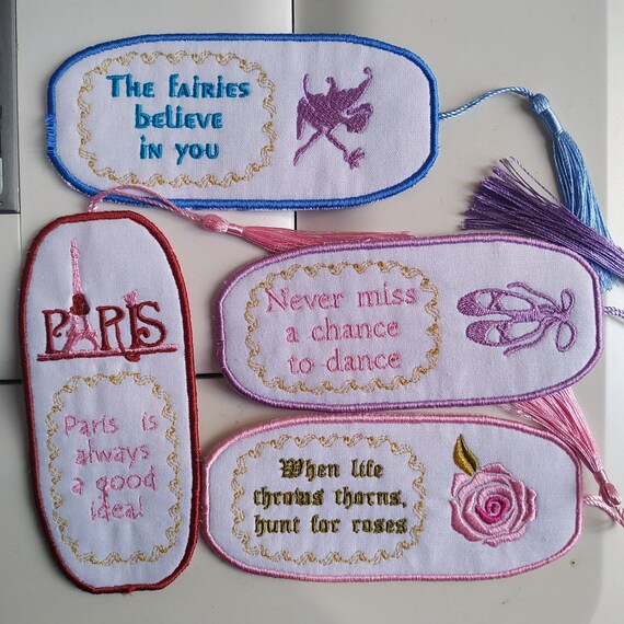 Ith Bookmarks set of machine embroidery designs - Instant download file - Tutorial Included