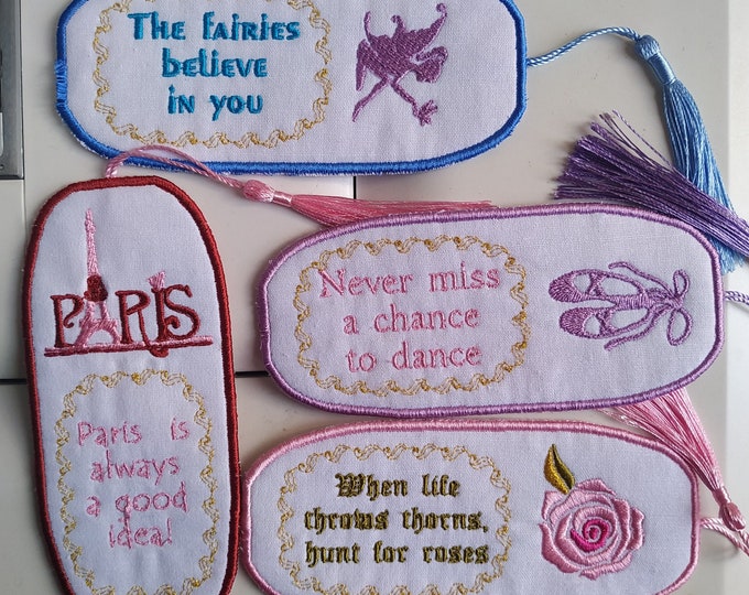 Ith Bookmarks set of machine embroidery designs - Instant download file - Tutorial Included