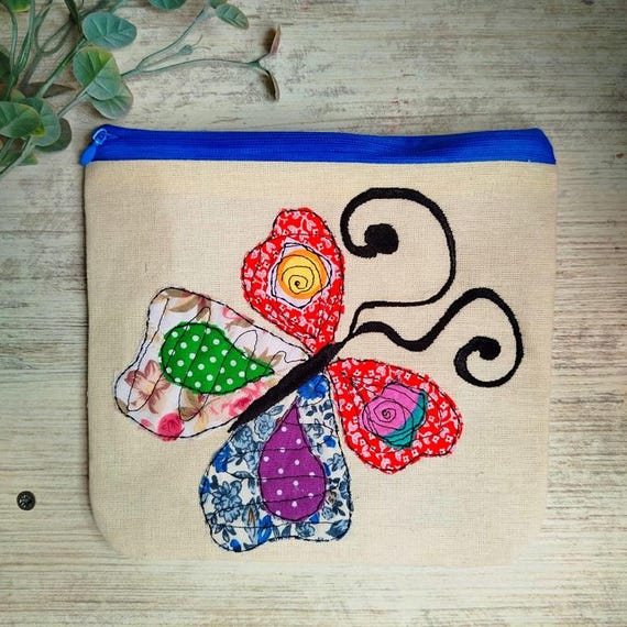 ITH Butterfly applique purse Machine embroidery design - Instant download file