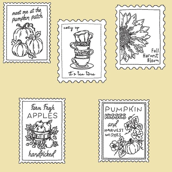 Fall itty bitty stamps Machine embroidery designs - Instant download file