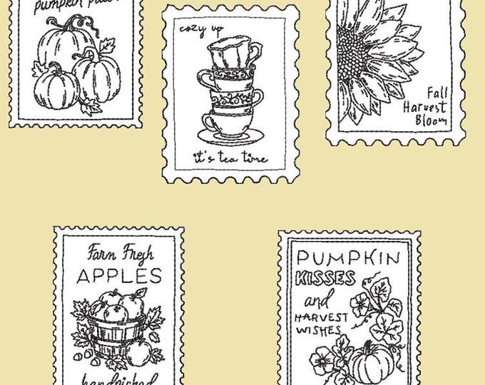 Fall itty bitty stamps Machine embroidery designs - Instant download file