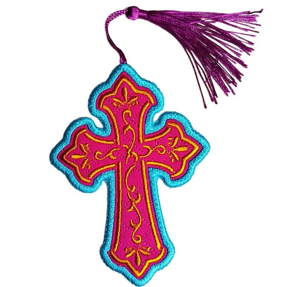 ITH Beautiful cross bookmark Machine embroidery design - Instant download file