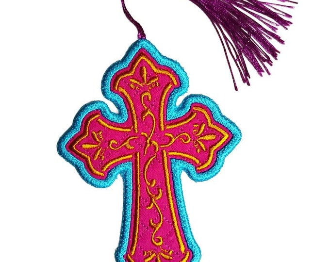ITH Beautiful cross bookmark Machine embroidery design - Instant download file