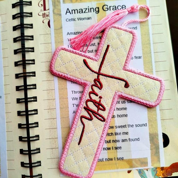 ITH Faith cross bookmark - Machine embroidery design - Instant download file