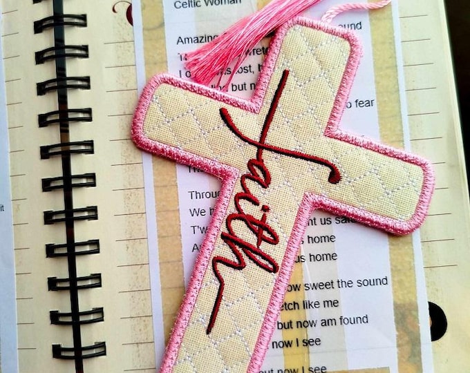 ITH Faith cross bookmark - Machine embroidery design - Instant download file