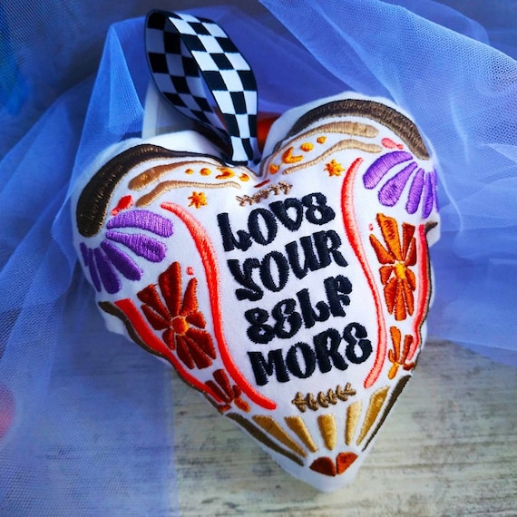 ITH Love yourself more heart Machine embroidery design - Instant download file