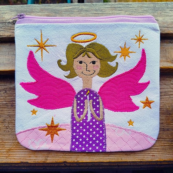 ITH Angelina with candle purse Machine embroidery design - Instant download file