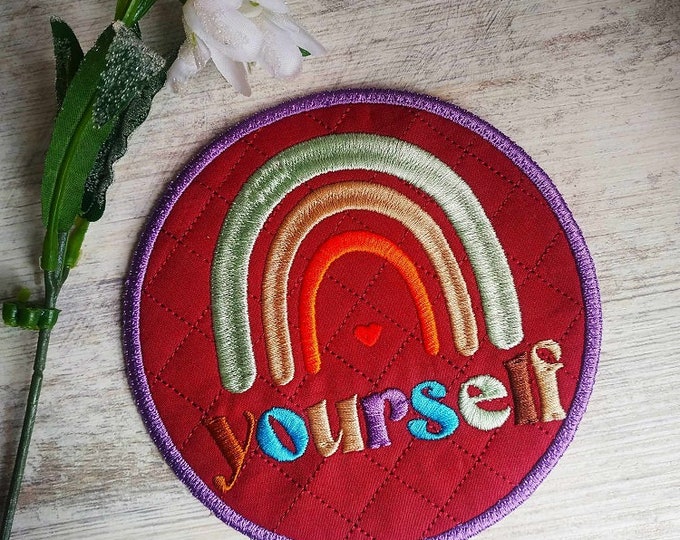 ITH Love yourself coaster - Machine embroidery design - Instant download file