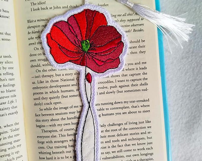 ITH  Poppy bookmark Machine embroidery design - Instant download file
