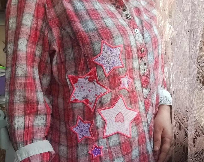 Large hoop stars applique Machine embroidery design - Instant download file