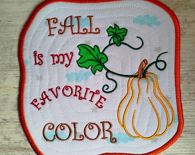 ITH Fall is my favorite color Coaster Machine embroidery design - Instant download file
