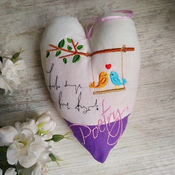 ITH Poetry heart Machine embroidery design - Instant download file