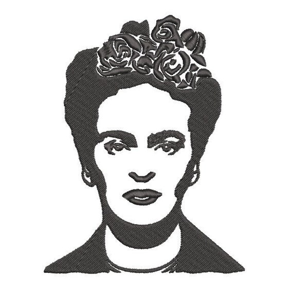 Frida Kahlo machine embroidery design - instant download, digital art file
