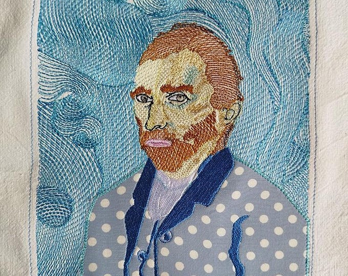 Van Gogh applique Machine embroidery design - Instant download file