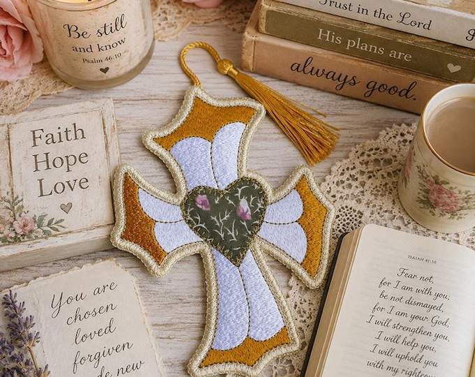 ITH Love for life and after Cross bookmark Machine embroidery design - Instant download file
