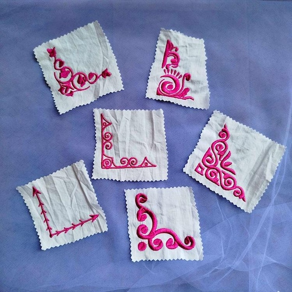 Napkin corners Machine embroidery designs - Instant download files