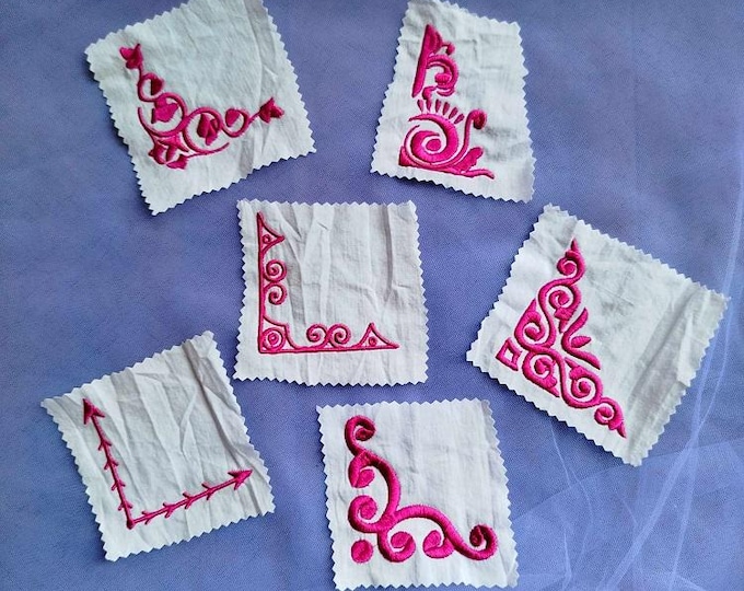 Napkin corners Machine embroidery designs - Instant download files