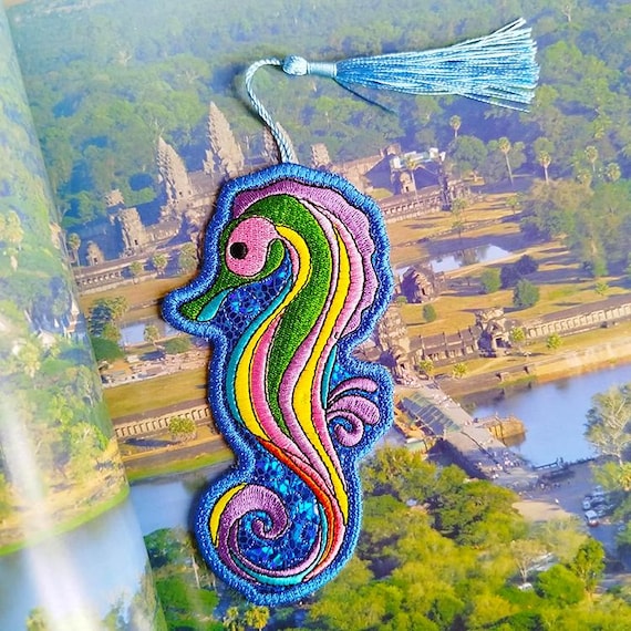 ITH Colorfully fun seahorse Machine embroidery design - Instant download file