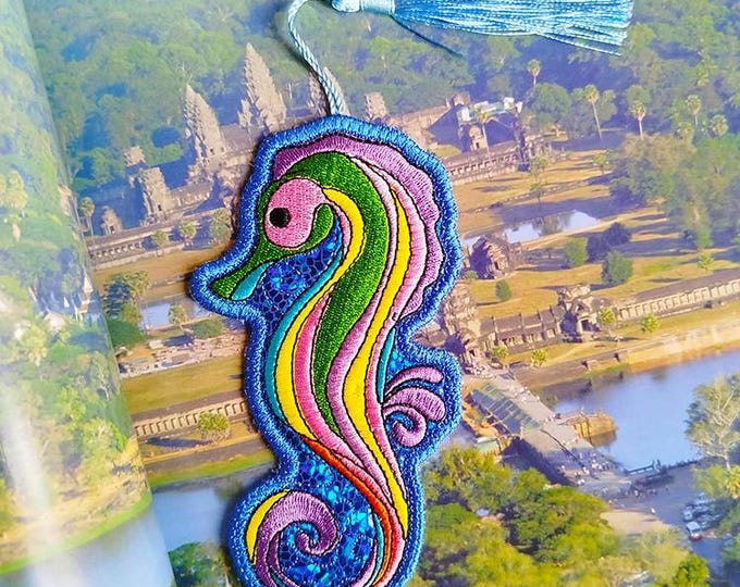 ITH Colorfully fun seahorse Machine embroidery design - Instant download file