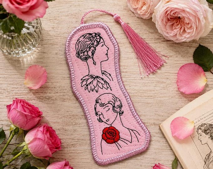 ITH Fashionista bookmark Machine embroidery design - Instant download file