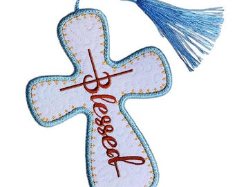 Marcapáginas ITH Blessed Diseño de bordado a máquina - Archivo de descarga instantánea