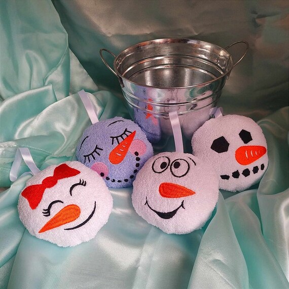 ITH snowmen family ornaments Machine embroidery designs - Instant download file