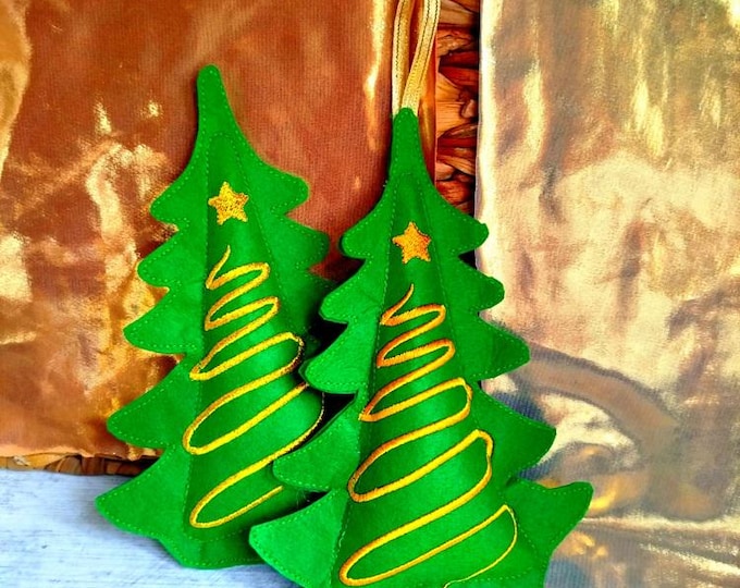 ITH Christmas tree ornament Machine embroidery design - Instant download file