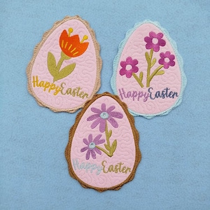 ITH Easter egg coasters machine embroidery designs - Instant download file