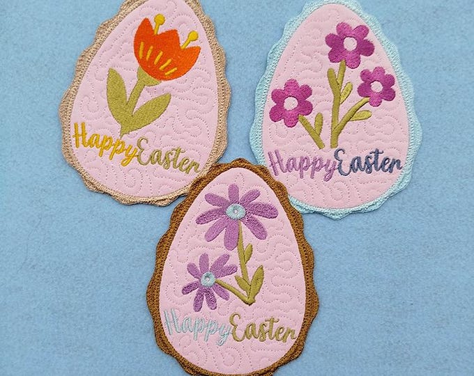 ITH Easter egg coasters machine embroidery designs - Instant download file