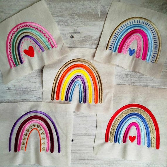 Boho Rainbows Machine embroidery designs - Instant download files
