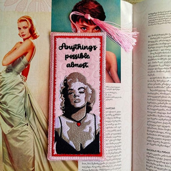 ITH Anything possible for Marilyn bookmark Machine embroidery design - Instant download file