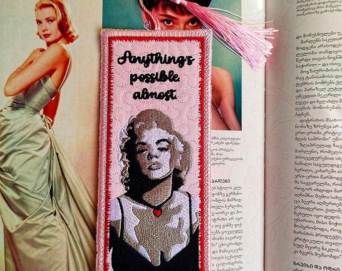 ITH Anything possible for Marilyn bookmark Machine embroidery design - Instant download file