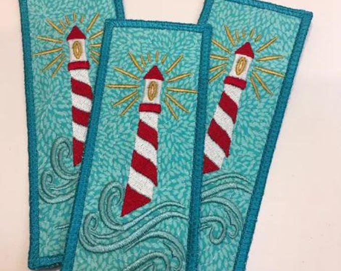 ITH Lighthouse bookmark Machine embroidery design - Instant download file