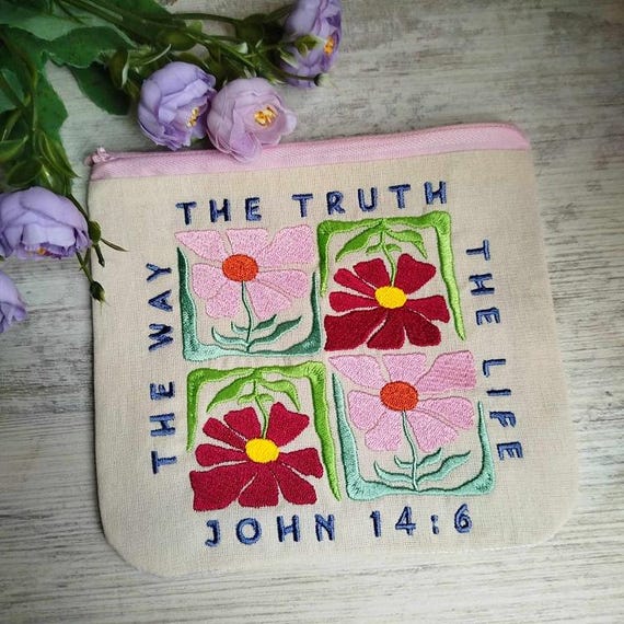 ITH Inspirational fully lined purse Machine embroidery design - Instant download file