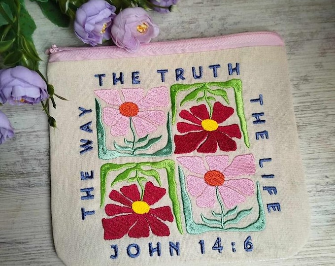 ITH Inspirational fully lined purse Machine embroidery design - Instant download file