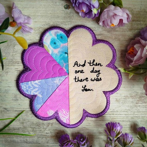 ITH There was you floral coaster Machine embroidery design - Instant download file