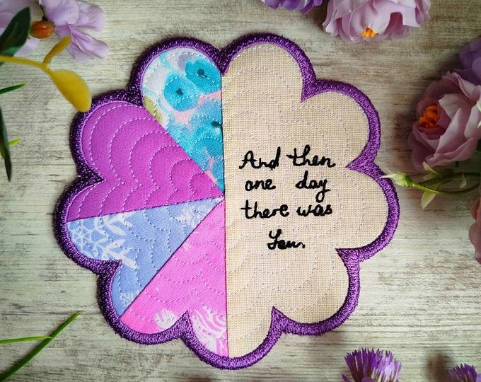 ITH There was you floral coaster Machine embroidery design - Instant download file