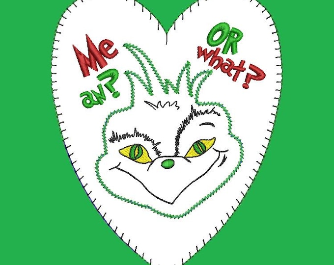 ITH Grinch felt Mean ornament 6x8 Machine embroidery design - Instant download file