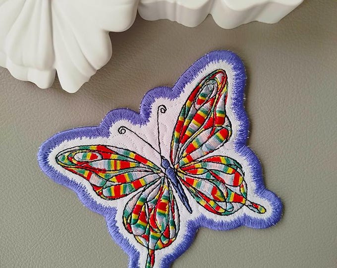 ITH Butterfly coaster for variegated thread Machine embroidery design - Instant download file