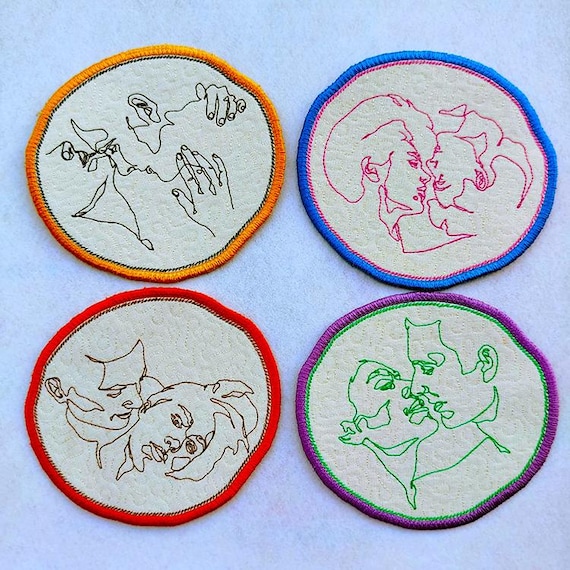ITH Lovers coasters Machine embroidery design - Instant download file