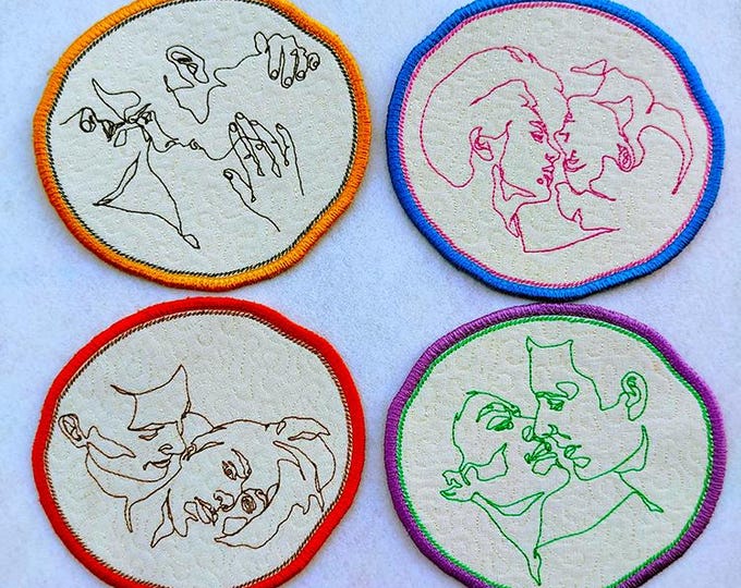 ITH Lovers coasters Machine embroidery design - Instant download file